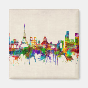 Paris Frankrike Skyline Magnet