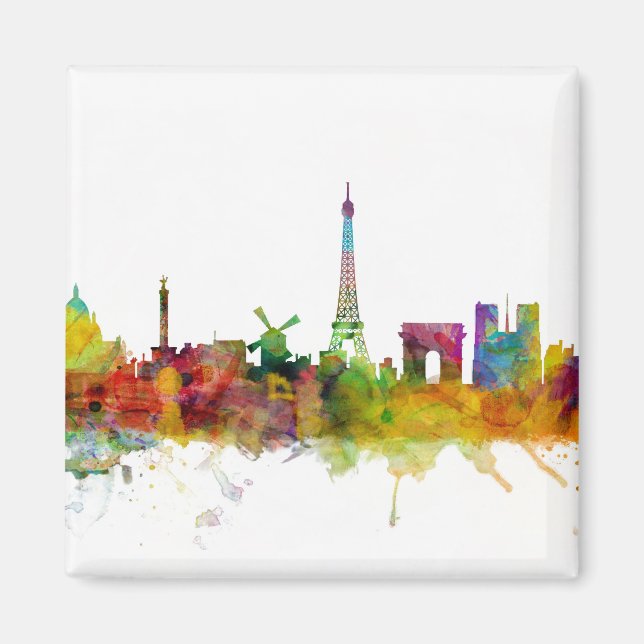 Paris Frankrike Skyline Magnet (Framsidan)