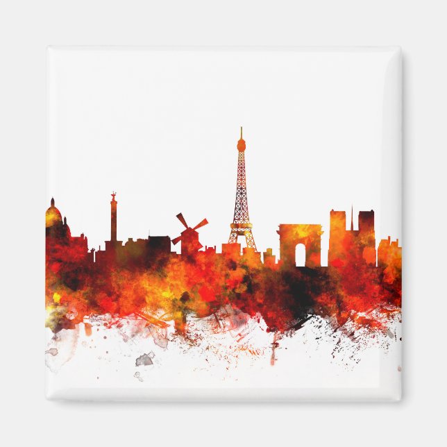 Paris Frankrike Skyline Magnet (Framsidan)