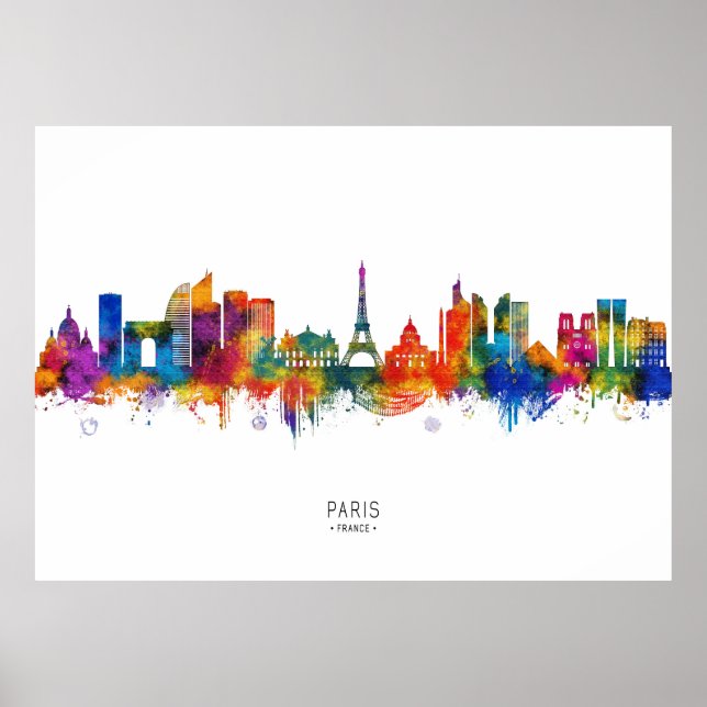 Paris Frankrike Skyline Poster (Framsidan)