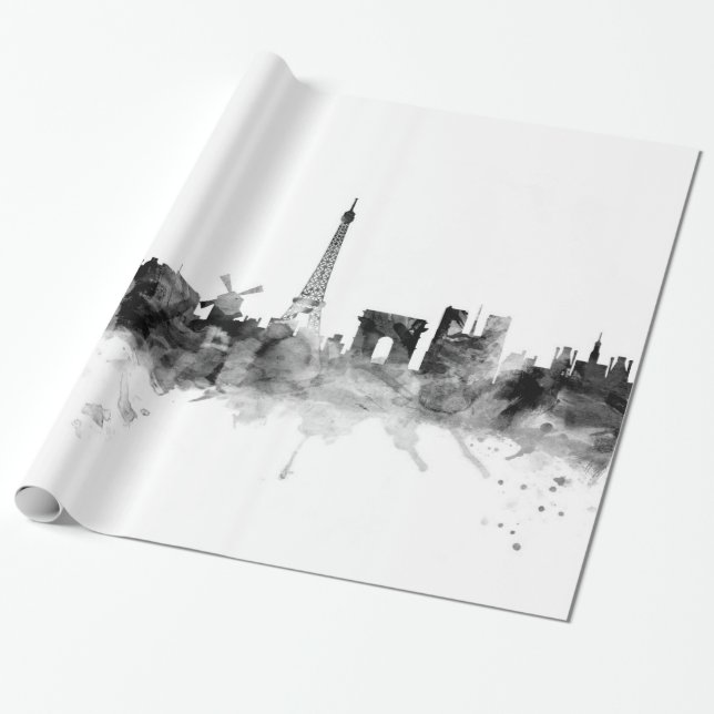Paris Frankrike Skyline Presentpapper (Utrullad)