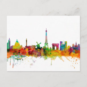 Paris Frankrike Skyline Vykort