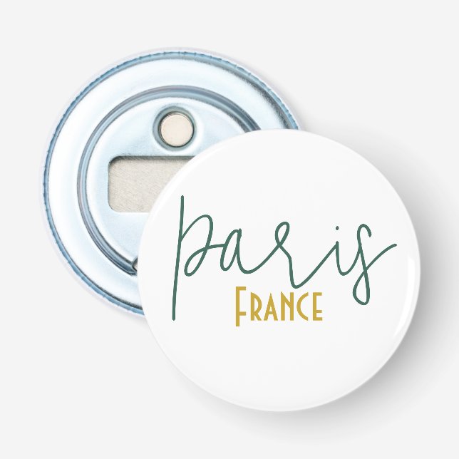 Paris, Frankrike Souvenir Knappflasköppnare Flasköppnare (Framsidan)