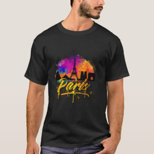 Paris Frankrike Souvenir Skyline Långärmad T Shirt
