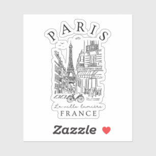 Paris Frankrike – Souvenirskiss Eiffeltornet & Caf Klistermärken