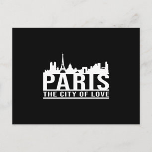 Paris Frankrike Stad Stadssiluett Roligt Present Vykort