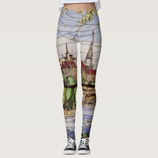 PARIS FRANKRIKE STAINED GLASS WINDOW 2 LEGGINGS (Framsida)