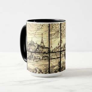 PARIS, FRANKRIKE STAINED GLASS WINDOW-NEUTRALT MUGG