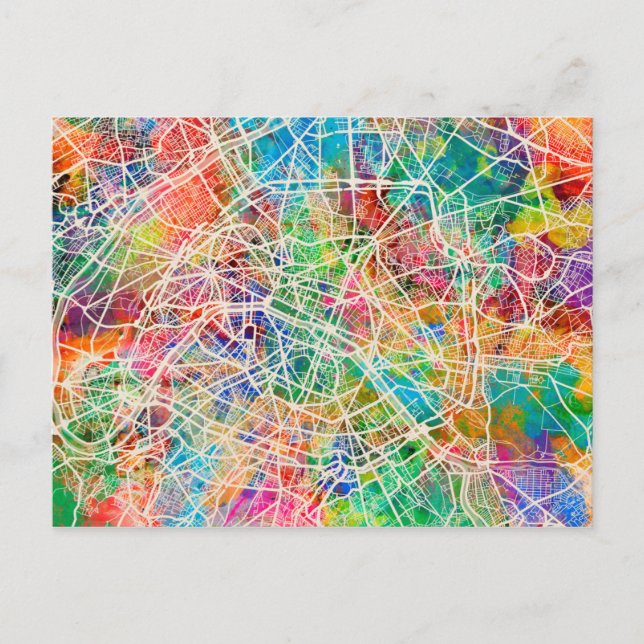 Paris Frankrike Street Karta Vykort (Framsida)