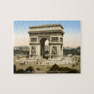 Paris Frankrike Street scen, Arc de Triomphe 1900 Pussel
