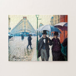 Paris Frankrike Street Scene Rainy Day Poster Puzz Pussel