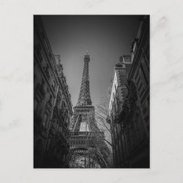 paris frankrike svart och vitt vykort