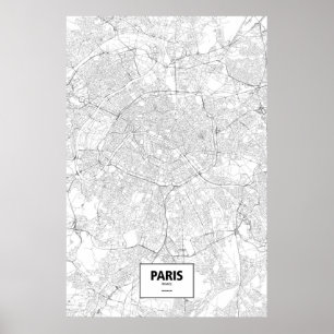 Paris, Frankrike (svartvitt) Poster