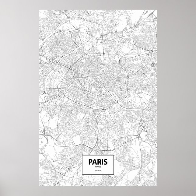 Paris, Frankrike (svartvitt) Poster (Framsidan)
