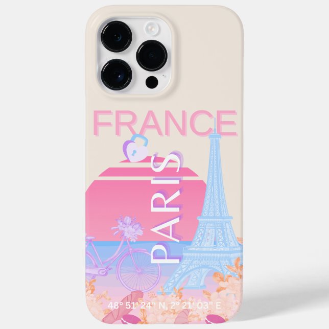 Paris, Frankrike, Travel Art, Preppy, Pastel (Baksida)