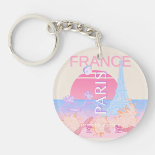 Paris, Frankrike, Travel Art, Preppy, Pastel