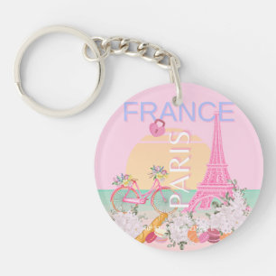 Paris, Frankrike, Travel Art, Preppy, Pastel, Rosa