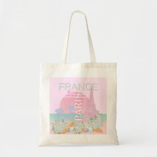 Paris, Frankrike, Travel Art, Preppy, Pastel, Rosa Tygkasse