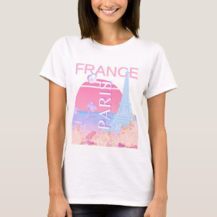 Paris, Frankrike, Travel Art, Preppy, Pastel T Shirt