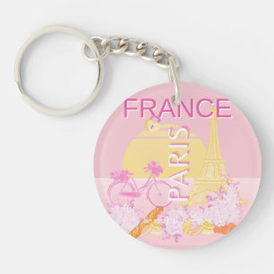Paris, Frankrike, Travel Art, Preppy, Rosa