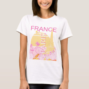 Paris, Frankrike, Travel Art, Preppy, Rosa T Shirt