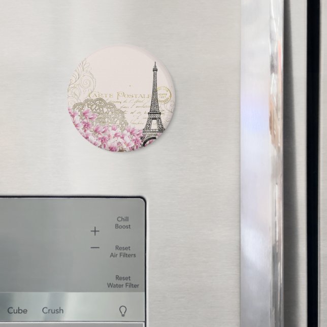 Paris Frankrike Travel Design med Eiffel Rosa ros Magnet (In Situ (Fridge))