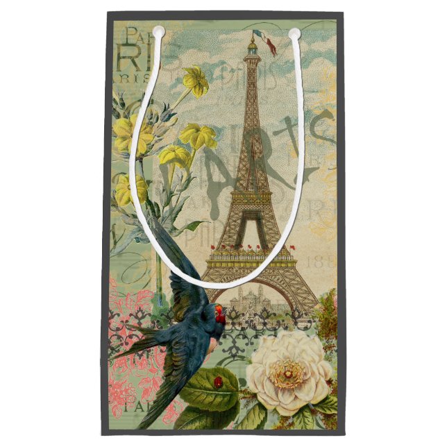 Paris Frankrike Travel Vintage Antique Art Paintin (Framsidan)