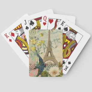 Paris Frankrike Travel Vintage Antique Art Paintin Casinokort