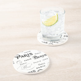 Paris Frankrike Typography Souvenirs Underlägg Sandsten