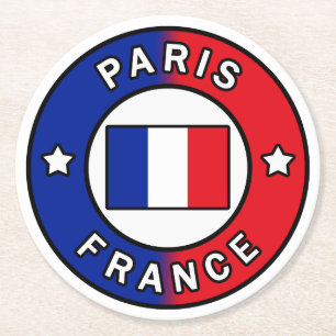 Paris Frankrike Underlägg Papper Rund