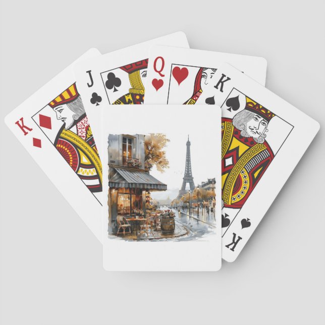 Paris Frankrike-uppspelningskort Casinokort (Baksidan)