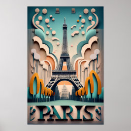 Paris, Frankrike, världsstäder, Vintage stil Poster