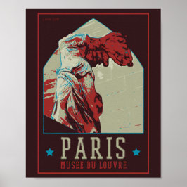 Paris Frankrike, vingseger Louvre-museum Poster