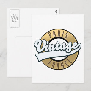 Paris Frankrike vintage logotyp Vykort