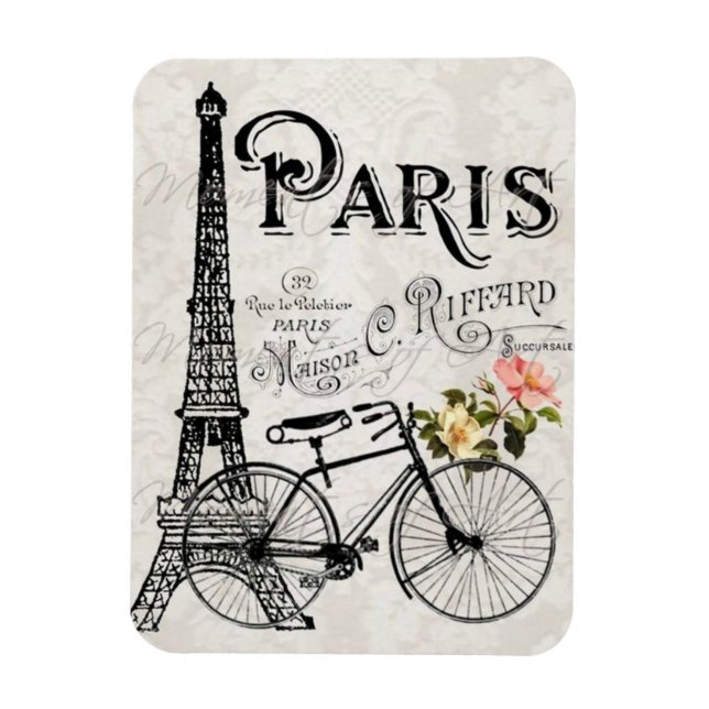 Paris, Frankrike - Vintage Magnet (Vertikal)