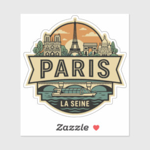 Paris Frankrike Vintage Resemärke Eiffeltornet Klistermärken