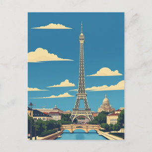 Paris, Frankrike Vintage resor Art Vykort