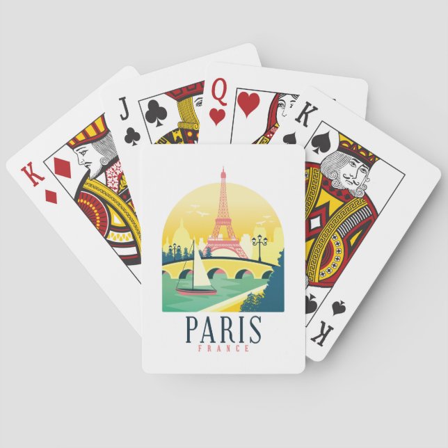 Paris Frankrike Vintage resor Casinokort (Baksidan)