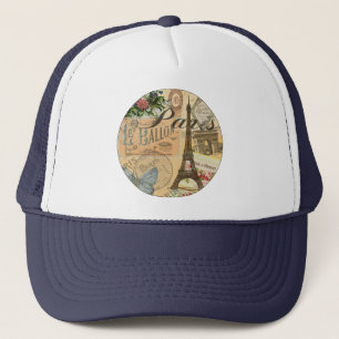 Paris Frankrike Vintage resor Colorful Artwork Keps