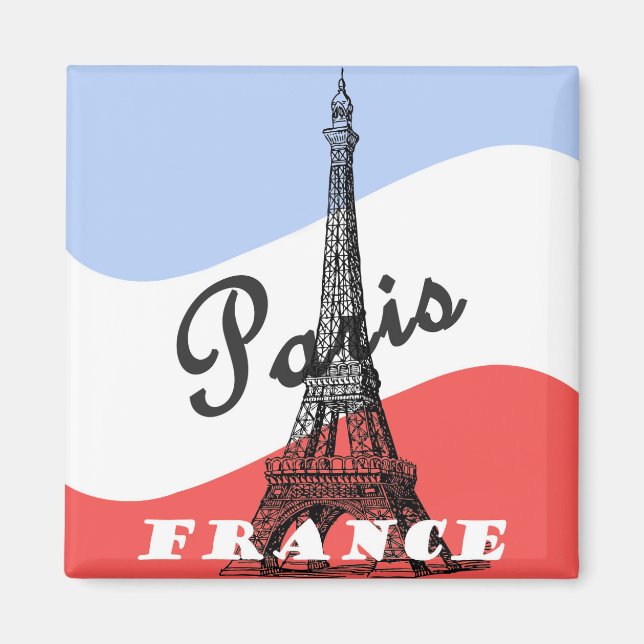 Paris Frankrike vintage resor magnet (Framsidan)