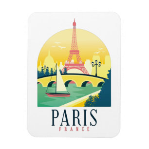 Paris Frankrike Vintage resor Magnet