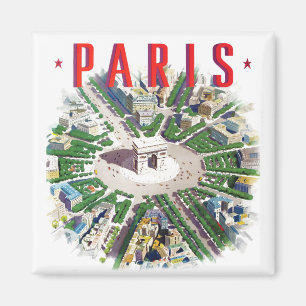 Paris Frankrike vintage resor Magnet