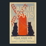 Paris Frankrike Vintage resor Poster<br><div class="desc">Paris Frankrike Vintage resor Poster,  som innehåller moulin Rouge är en Fransk ikonisk byggnad med 2 svarta katter</div>