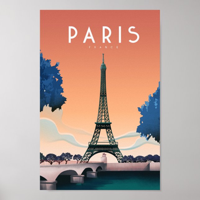 Paris frankrike vintage resor poster (Framsidan)
