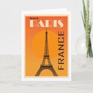 Paris, Frankrike Vintage resor Poster Kort