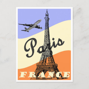 Paris Frankrike vintage resor Vykort
