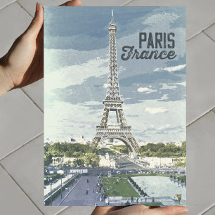 Paris, Frankrike Vintage Retro Artwork Poster