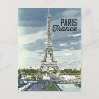 Paris, Frankrike Vintage Retro Artwork Poster Vykort