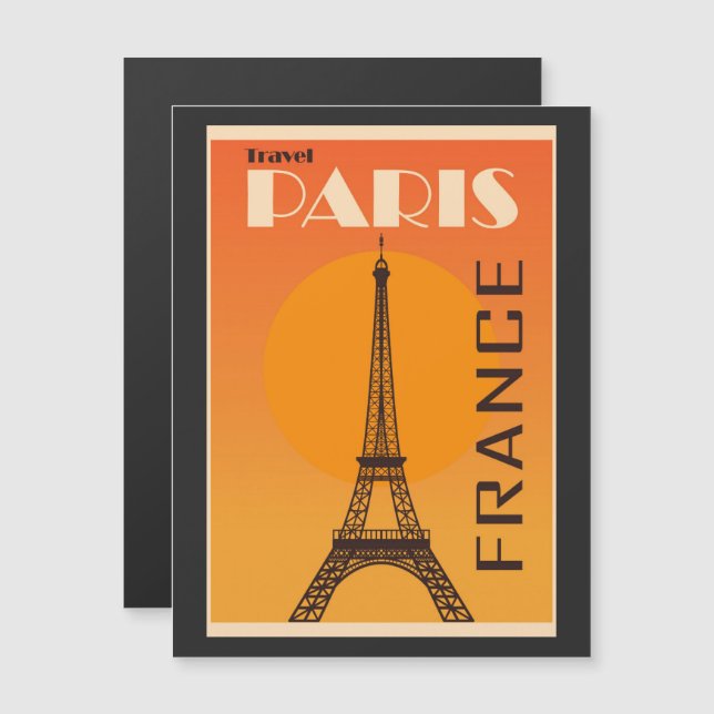 Paris Frankrike Vintage Turism Annons (Fram/baksida)