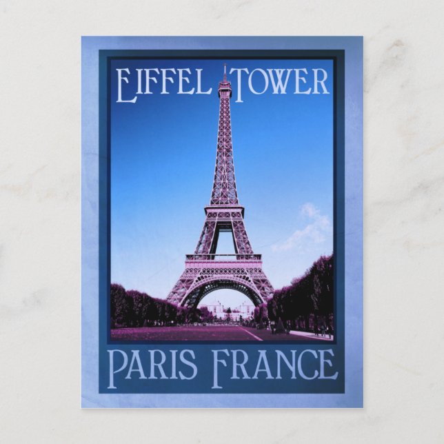 paris frankrike vintage-utseende vykort (Framsida)